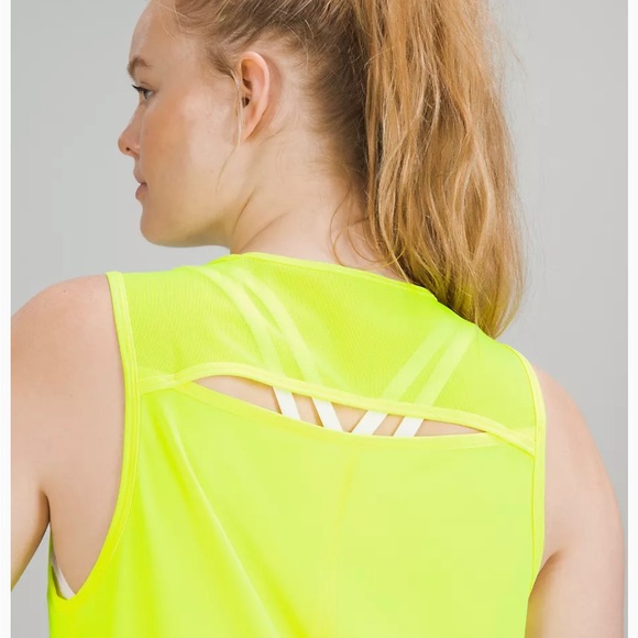NWT! Lulu lemon sculpt tank- highlighter yellow. Never worn. Size 6. - Picture 2 of 8